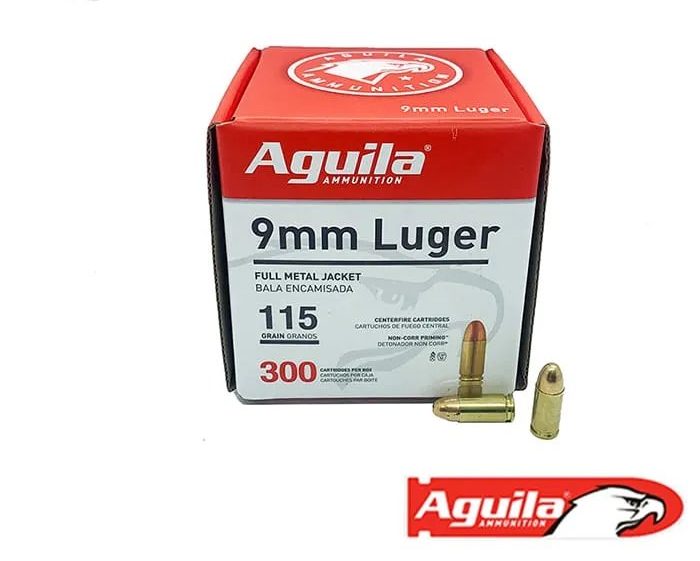 Aguila 9mm 115gr. FMJ (300rds & 1200rds)