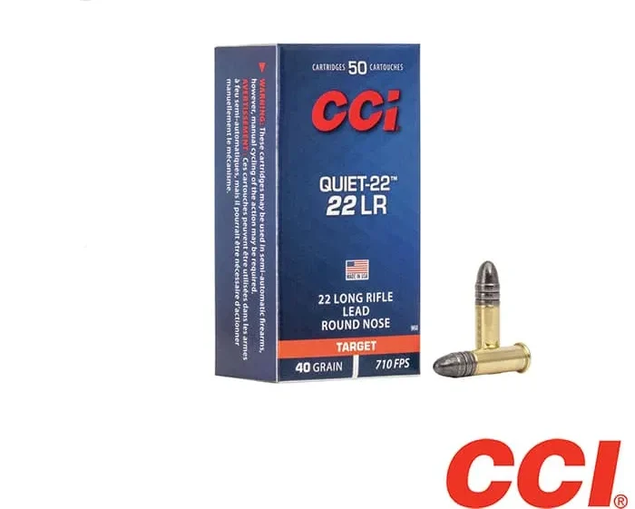 CCI Quiet-22 .22LR 40gr. LRN (500rds & 5000rds)