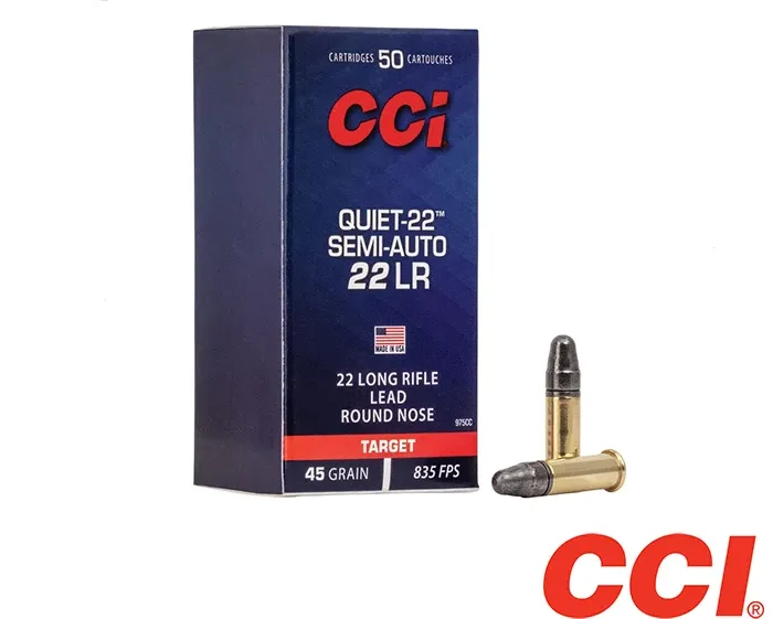 CCI Quiet-22 .22LR 45gr. LRN (500rds & 5000rds)