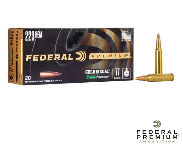 Federal Gold Medal .223 Rem 77gr. BTHP (20rds & 200rds)