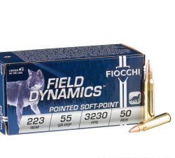 50 Rounds of .223 Rem Ammo by Fiocchi - 55gr PSP