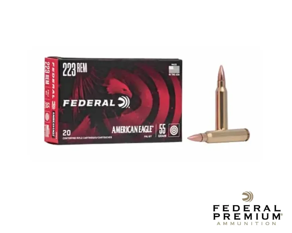 Federal American Eagle .223 Rem 55gr. FMJ (20rds & 500rds)