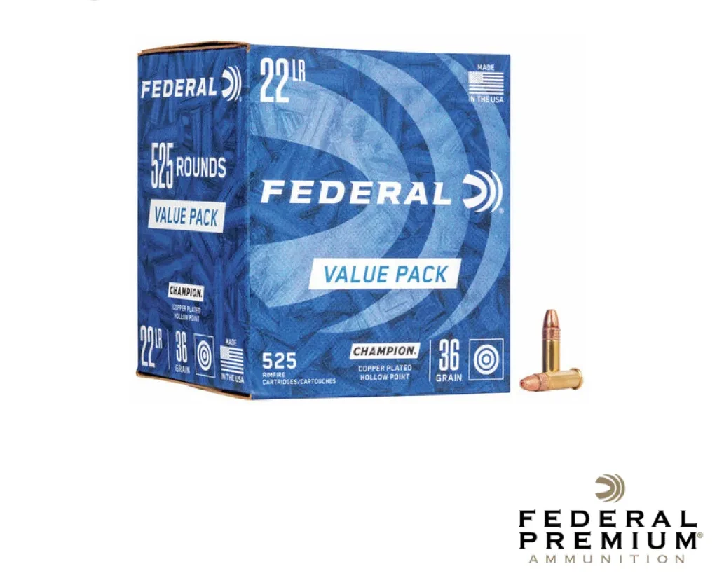 Federal Champion .22LR 36gr. HP Value Pack (525rds & 5250rds)